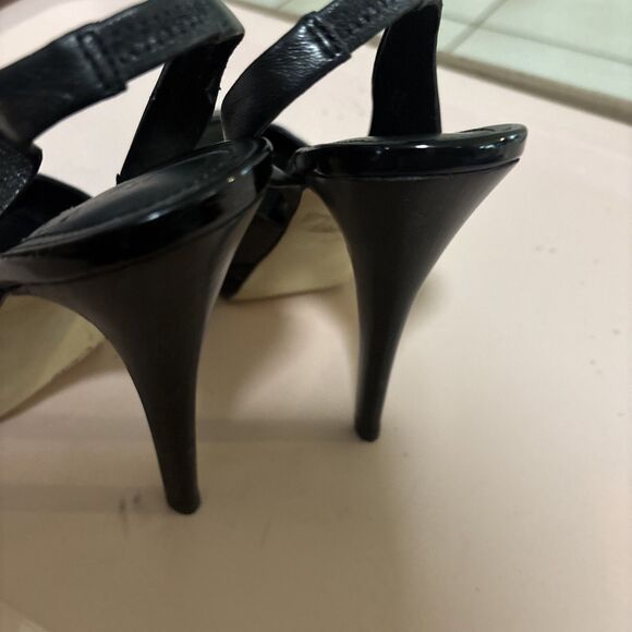 ALDO Women Black Peep Toe Leather Upper Platform High Heel Pump Sz 39 8.5 - Picture 5 of 7